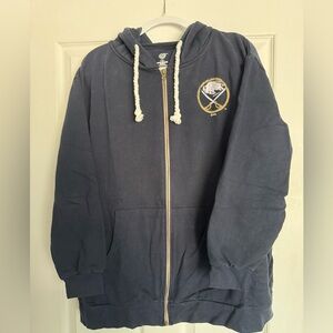 NHL Kids Navy Blue Zip-Up Hoodie with Buffalo Sabres Logo